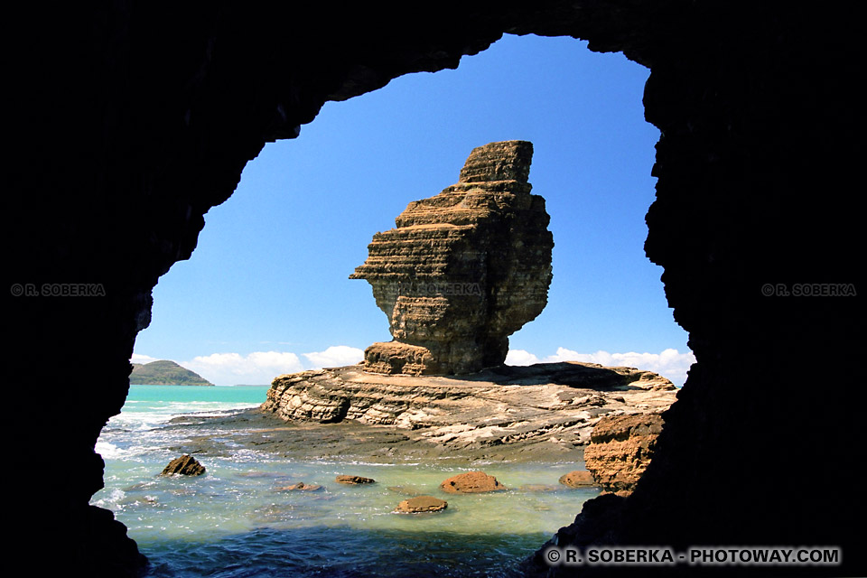 The Pierced Rock and the Bonhomme Rock in New Caledonia