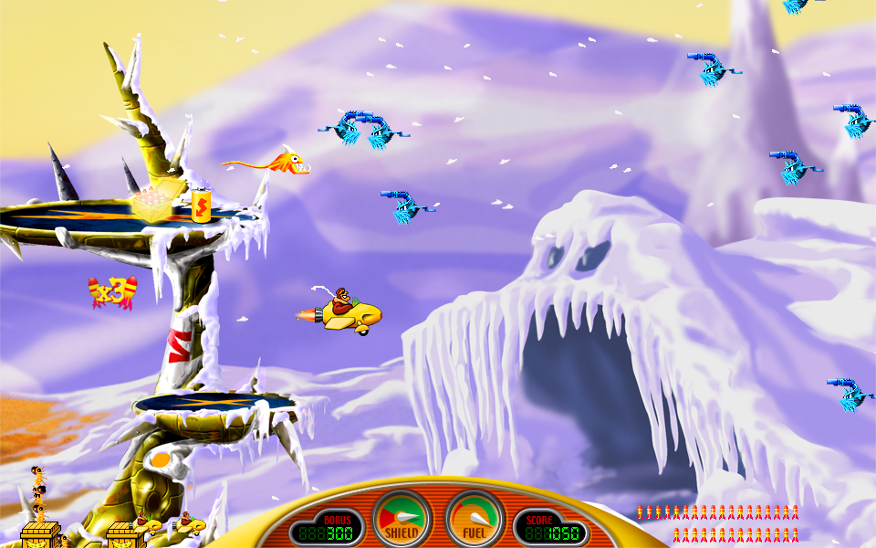Screenshot of Captain Bumper 2.0 game at level 9 - Frozen Dunes