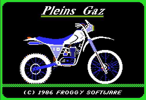 pleins gaz Apple 2 game start screen