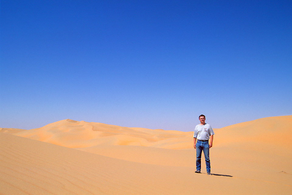 Richard Soberka in the desert of the United Arab Emirates
